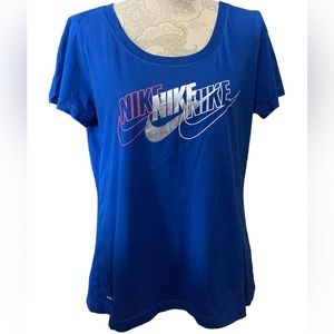 NIKE DRI-FIT WOMENS S/S CREWNECK TSHIRT ROYAL BLUE MEDIUM
